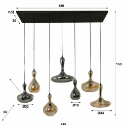 hofstein Suspension Karaf Anthracite, 7 lumières