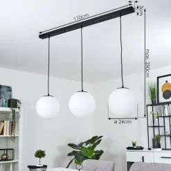 hofstein Suspension Karhia Noir, 3 lumières
