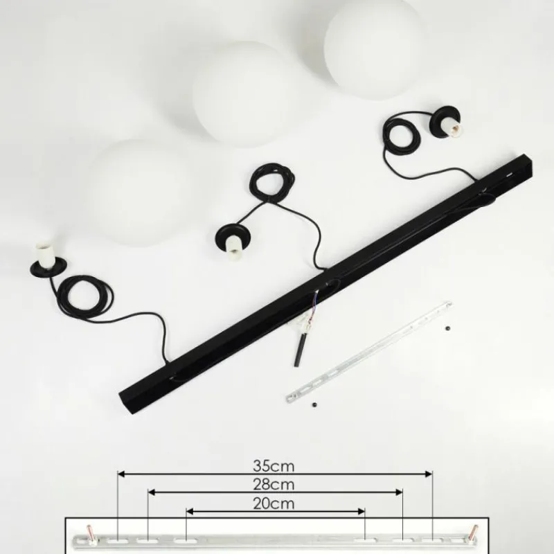 hofstein Suspension Karhia Noir, 3 lumières