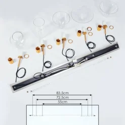 hofstein Suspension Karo Laiton, Noir, 5 lumières