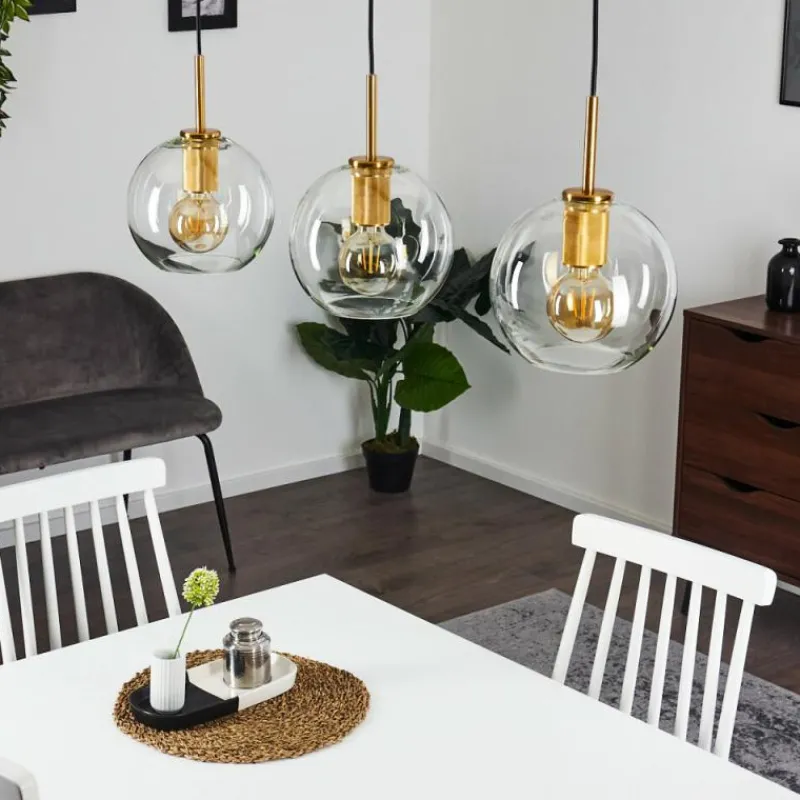 hofstein Suspension Karo Laiton, Noir, 3 lumières