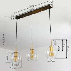 hofstein Suspension Karo Laiton, Noir, 3 lumières