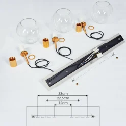 hofstein Suspension Karo Laiton, Noir, 3 lumières