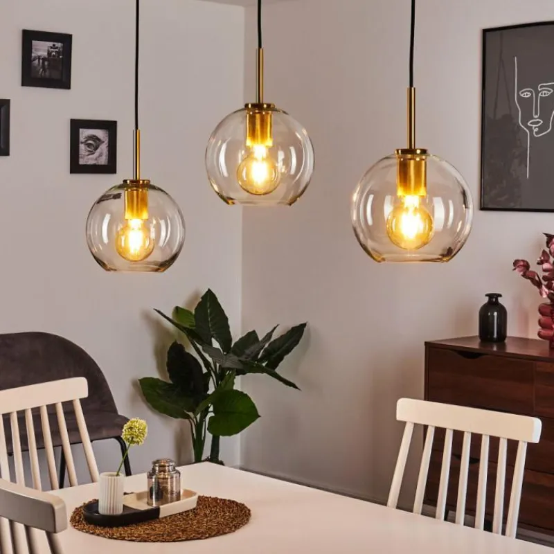 hofstein Suspension Karo Laiton, Noir, 3 lumières