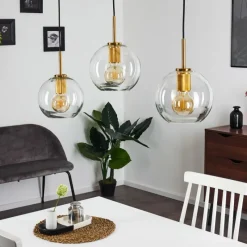 hofstein Suspension Karo Laiton, Noir, 3 lumières