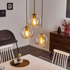 hofstein Suspension Karo Laiton, Noir, 3 lumières