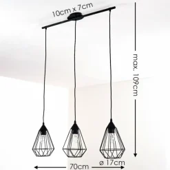 Lampes Vintages & Rétros-hofstein Suspension Kavvi Noir, 3 lumières
