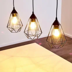 Lampes Vintages & Rétros-hofstein Suspension Kavvi Noir, 3 lumières