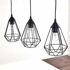 Lampes Vintages & Rétros-hofstein Suspension Kavvi Noir, 3 lumières