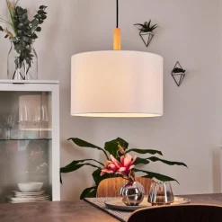 Lampes En Tissu-hofstein Suspension Kelapa Écru, 1 lumière