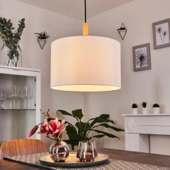 Lampes En Tissu-hofstein Suspension Kelapa Écru, 1 lumière