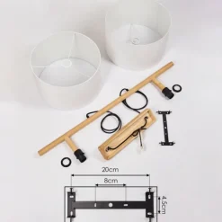 Lampes En Tissu-hofstein Suspension Kelapa Écru, 2 lumières