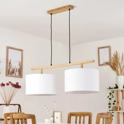 Lampes En Tissu-hofstein Suspension Kelapa Écru, 2 lumières
