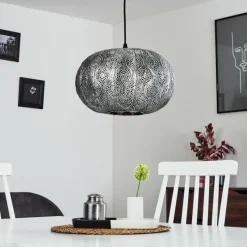 Luminaires Indiens-hofstein Suspension Kemer Noir, Argenté, 1 lumière