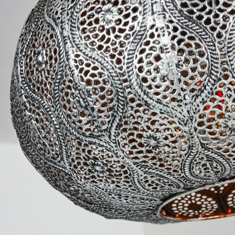 Luminaires Indiens-hofstein Suspension Kemer Noir, Argenté, 1 lumière