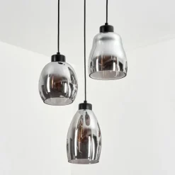 hofstein Suspension Kenong Fumé, Noir, 3 lumières
