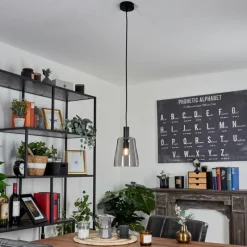 Suspension Verre Fumé-hofstein Suspension Kenong Noir, 1 lumière