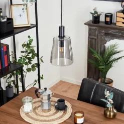 Suspension Verre Fumé-hofstein Suspension Kenong Noir, 1 lumière