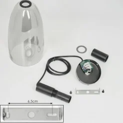 Suspension Verre Fumé-hofstein Suspension Kenong Noir, 1 lumière