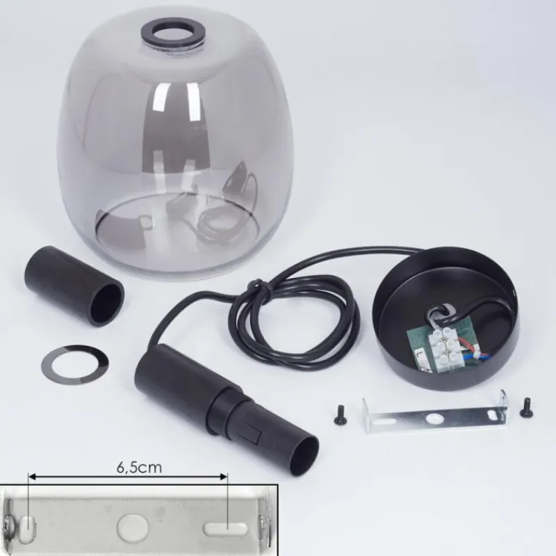 Suspension Verre Fumé-hofstein Suspension Kenong Noir, 1 lumière