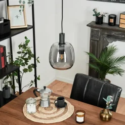 Suspension Verre Fumé-hofstein Suspension Kenong Noir, 1 lumière