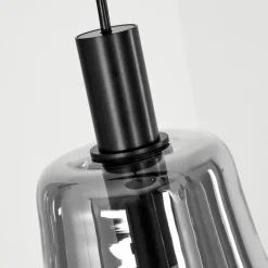 Suspension Verre Fumé-hofstein Suspension Kenong Noir, 6 lumières