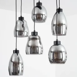 hofstein Suspension Kenong Noir, 6 lumières