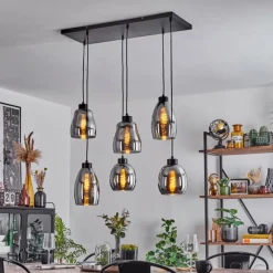 hofstein Suspension Kenong Noir, 6 lumières