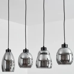 Suspension Verre Fumé-hofstein Suspension Kenong Noir, 4 lumières