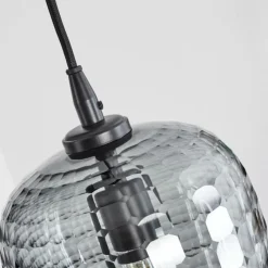 Suspension Verre Fumé-hofstein Suspension Kerang Noir, 7 lumières