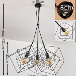 Lampes Industrielles-hofstein Suspension Kigali Noir, 3 lumières