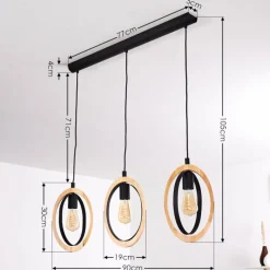 Lampes Vintages & Rétros-hofstein Suspension Kintore Noir, 3 lumières