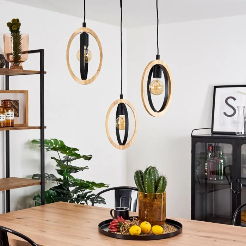 Luminaires Scandinaves-hofstein Suspension Kintore Noir, 3 lumières