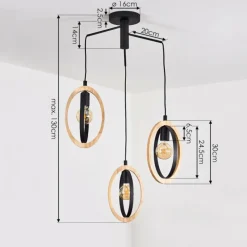 Luminaires Scandinaves-hofstein Suspension Kintore Noir, 3 lumières