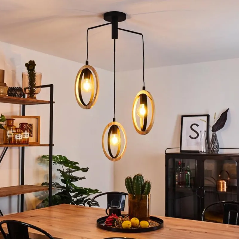 Luminaires Scandinaves-hofstein Suspension Kintore Noir, 3 lumières