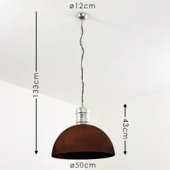 Lampes Industrielles-hofstein Suspension Kinzua Rouille, Argenté, 1 lumière