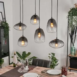 hofstein Suspension Kissaboui Noir, 6 lumières