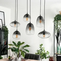 hofstein Suspension Kissaboui Noir, 6 lumières