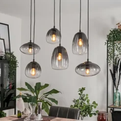 hofstein Suspension Kissaboui Noir, 6 lumières