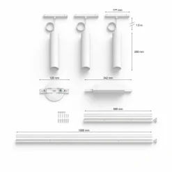 Luminaires Philips Suspension Kit de base x 3 Philips Hue Perifo LED Blanc, 3 lumières, Changeur de couleurs