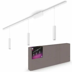 Luminaires Philips Suspension Kit de base x 3 Philips Hue Perifo LED Blanc, 3 lumières, Changeur de couleurs