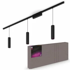 Luminaires Philips Suspension Kit de base x 3 Philips Hue Perifo LED Noir, 3 lumières, Changeur de couleurs