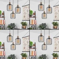 hofstein Suspension Kiubneko Laiton, Noir, 3 lumières