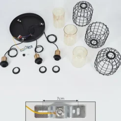 hofstein Suspension Kiubneko Laiton, Noir, 3 lumières