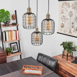 hofstein Suspension Kiubneko Laiton, Noir, 3 lumières