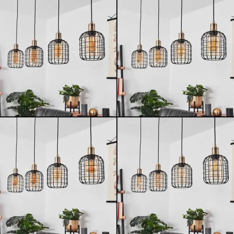 hofstein Suspension Kiubneko Noir, 4 lumières