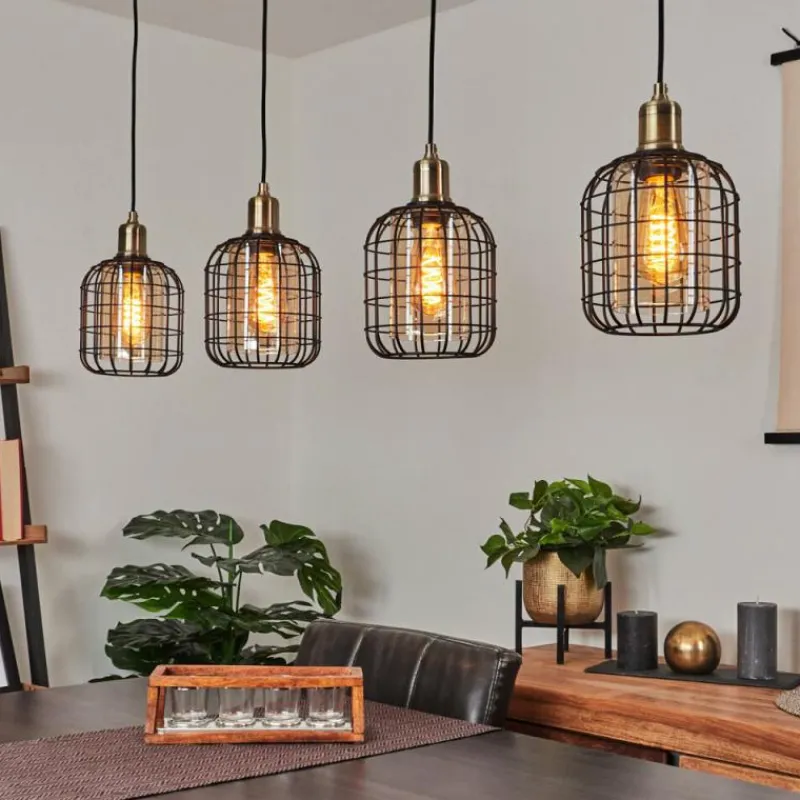 hofstein Suspension Kiubneko Noir, 4 lumières