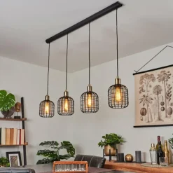 hofstein Suspension Kiubneko Noir, 4 lumières