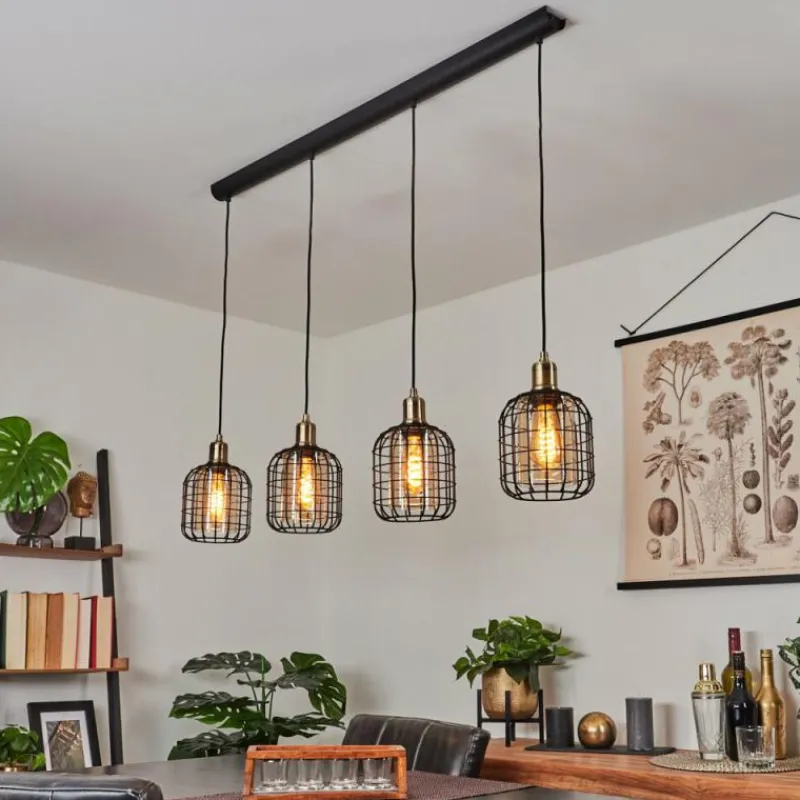 hofstein Suspension Kiubneko Noir, 4 lumières