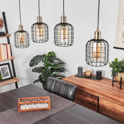 hofstein Suspension Kiubneko Noir, 4 lumières